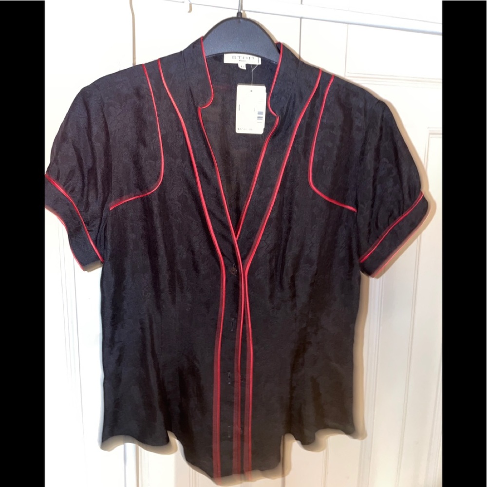 ETRO silk button up top (NWT)